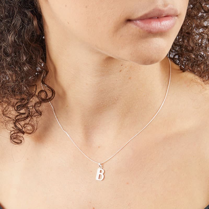 Custom Dainty Pearl Initial Necklace | Caitlyn Minimalist